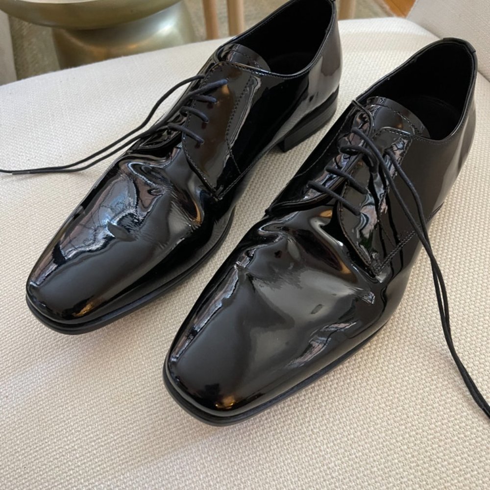 Prada Patent Leather Tuxedo Shoes